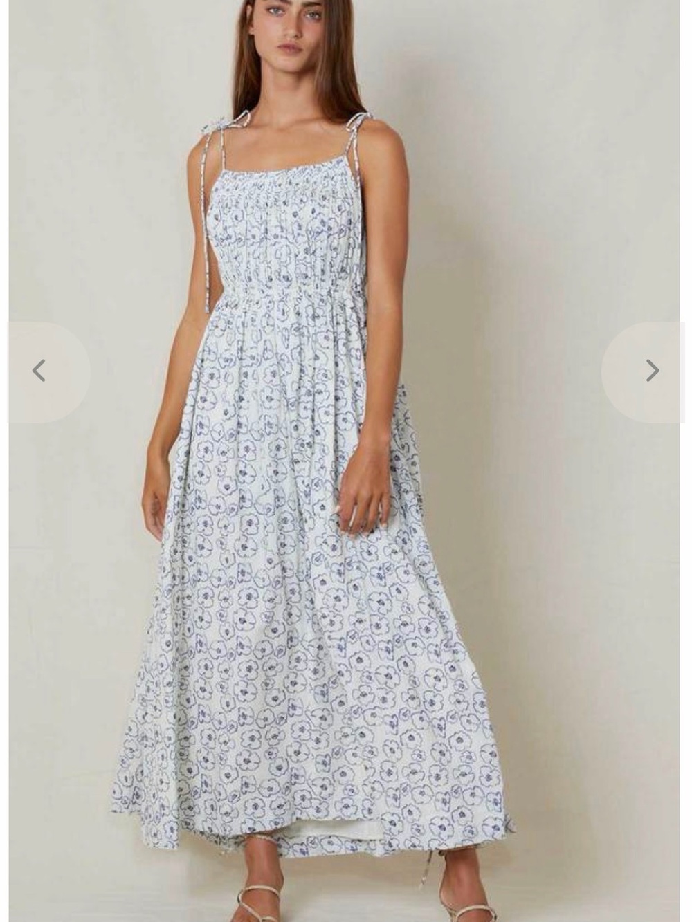 Apiece Apart Cecile Tank Dress with Indigo Floral Print